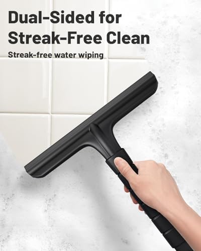 Silicone Shower Squeegee with Hook, Dual-Sided Design with Scraper & Scrub - Image 2