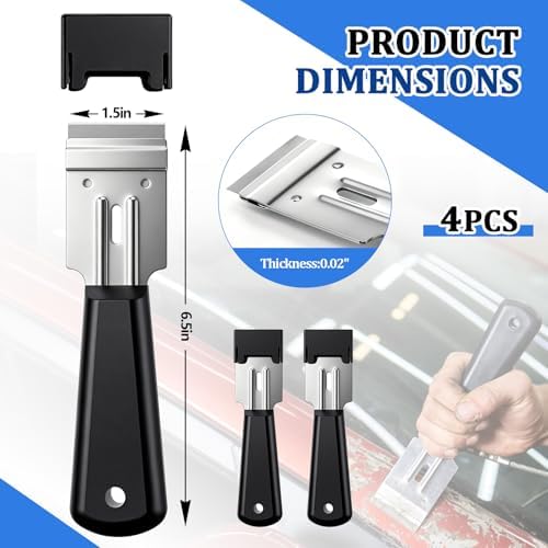 4 Pcs Wide Windshield Pinchweld Scraper Sticker Removal Tool - Image 2