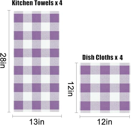 Homaxy 100% Cotton Kitchen Towels and Dishcloths Set of 8 - Image 4