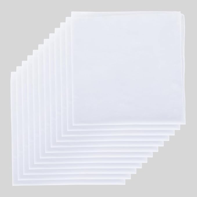 White Bandana for Tie Dye Party Supplies, Solid Color Cotton Large Headband - Image 8