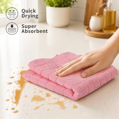 Kitinjoy Premium Cotton Check Kitchen Towels 6 Pack - Image 2