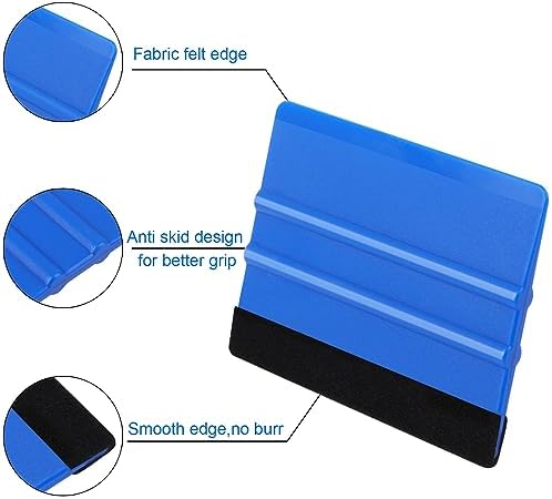 WRAPXPERT Blue Felt Squeegee, Medium Hardness Vinyl Squeegees Scraper Tool Kit - Image 6