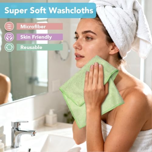 Orighty Wash Cloths, Face Towels 12x12 Inch 20 Pack - Image 2