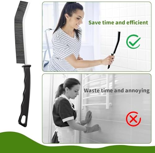Tedmax 12PCS Grout Brush Set, Hard Bristle Crevice & Baseboard Tool - Image 3