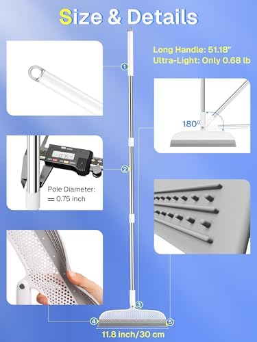Silicone Floor Squeegee, 180° Rotating Air Broom, Squeegee - Image 2