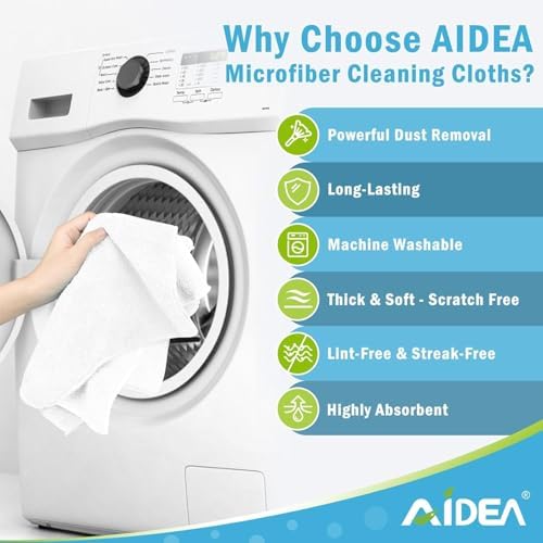 AIDEA White Microfiber Cleaning Cloth 20PK, Cleaning Rags, 11.5"x 11.5" - Image 3