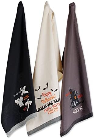 DII Happy Halloween Dishtowel Collection Embellished Cotton Kitchen Hand Towel by DII