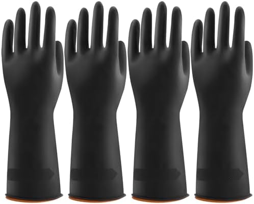 Bamllum Reusable Rubber Dishwashing Gloves, 4 Pairs by Bamllum