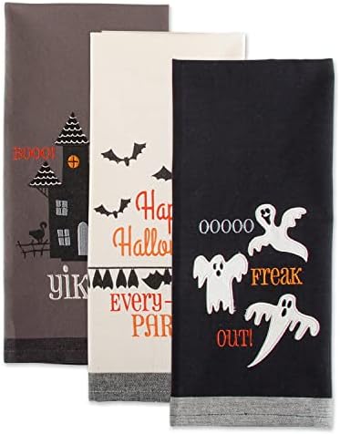 DII Happy Halloween Dishtowel Collection Embellished Cotton Kitchen Hand Towel - Image 2