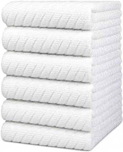 Bumble Kitchen Towels, 100% Cotton, Dish Towels White by BumbleTowels