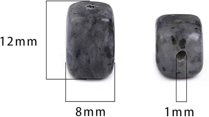 Natural Black Spectrolite Cuboid Stone Loose Semi Gemstone Beads for Jewelry Making 8mmx12mm 38cm/Strand
