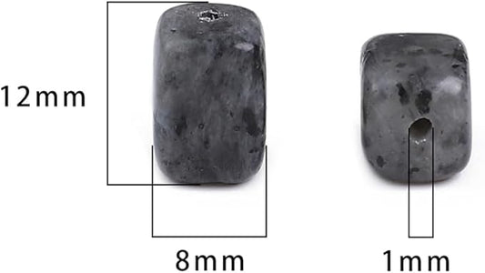 Natural Black Spectrolite Cuboid Stone Loose Semi Gemstone Beads for Jewelry Making 8mmx12mm 38cm/Strand