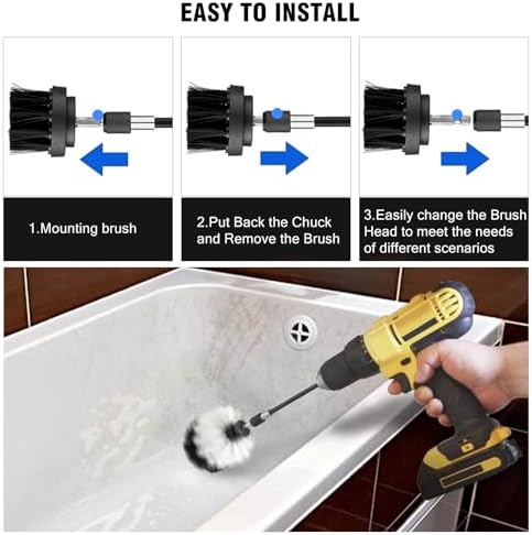 8 Pcs Drill Brush Attachment Set, Power Cleaning Scrub Brush Kit - Image 4