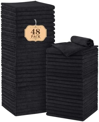 Orighty Salon Towels, 48 Pack Black Microfiber Hair Towel by AllRightinOrighty
