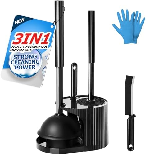 FORASTO 3IN1 Toilet Brush and Plunger Set, Crevice Cleaning Combo by FORASTO