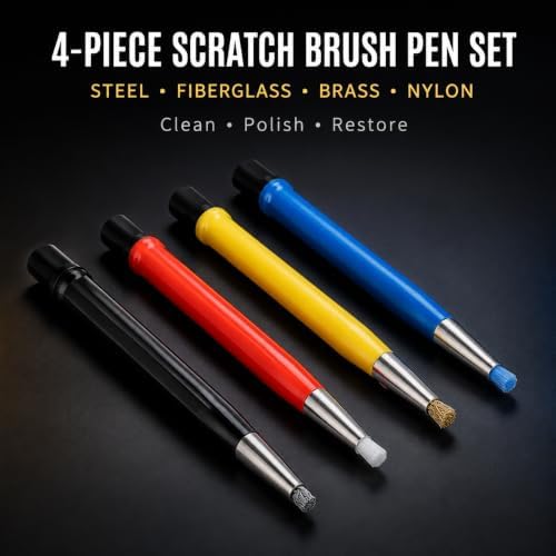 4 Piece Fiberglass Scratch Brush Pen Set - Image 2