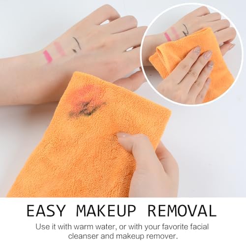 SINLAND Microfiber Facial Cloths Fast Drying Washcloth 12inch x 12inch Orange 6 - Image 6