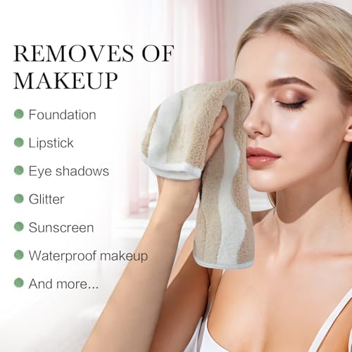 SINLAND Microfiber Facial Cloths Fast Drying Washcloth 12x12inch Wave Pattern 6 - Image 6