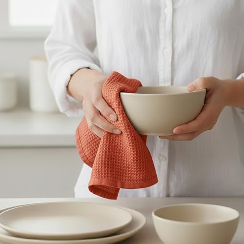 PurpleEssences Solid Kitchen Cloths, Dish Towel 15x25 Set of 4 - Image 4