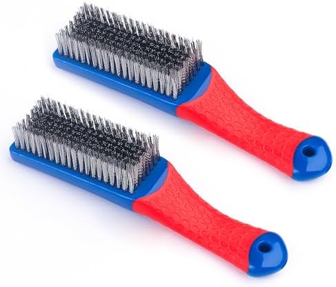 Wire Brushes 2 Pcs Steel Brushes Heavy Duty Carbon Steel and Stainless Steel - Image 3
