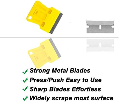Mini Plastic Razor Blade Scraper High Visibility Bright Yellow Window Scraper - Image 6