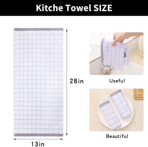 Homaxy 100% Cotton Terry Kitchen Towels, 5 Pack - Image 5