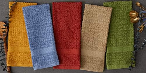 DII Basic Terry Collection Waffle Dishtowel Set, Solid Stonewash Blue, 4 Piece - Image 6