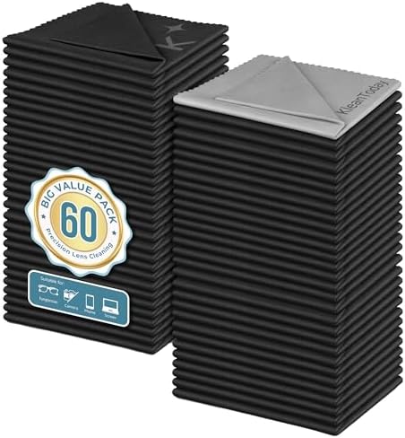 60 Pack Microfiber Glasses Cleaning Cloth Streak & Scratch-Free Lens Cleaning by Unknown