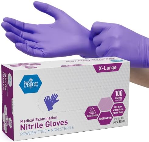 MedPride Powder-Free Nitrile Exam Gloves by MEDPRIDE