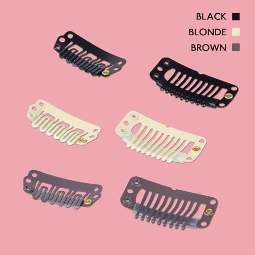 WENNALIFE Replacement Clips for Clip-in Hair Extensions, Dark Brown - Image 5