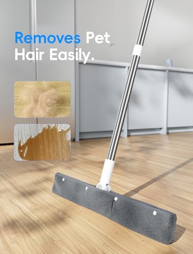 Floor Squeegee Broom with Long Handle, Heavy Duty Rubber Squeegee Kit, Scrubber - Image 6