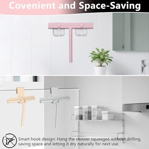 Silicone Shower Squeegee for Glass Doors Window Squeegee for Walls, Car Window - Image 5