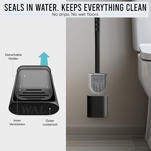Modern Minimalist Silicone Black Toilet Brush - Image 4