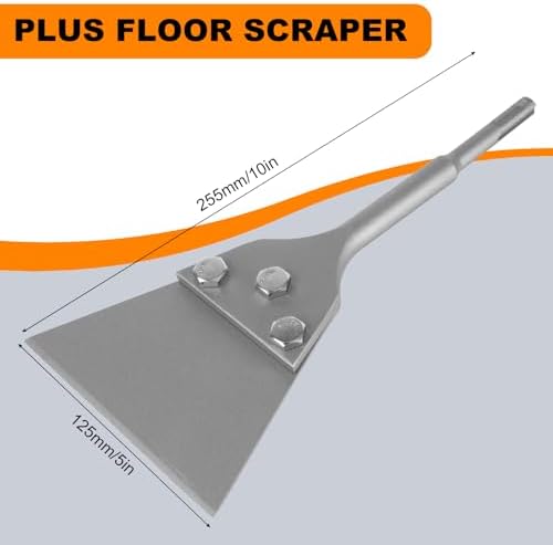 SDS Plus Floor Scraper Kit, 5 Inch x 11 Inch Tile Removal Tool - Image 2