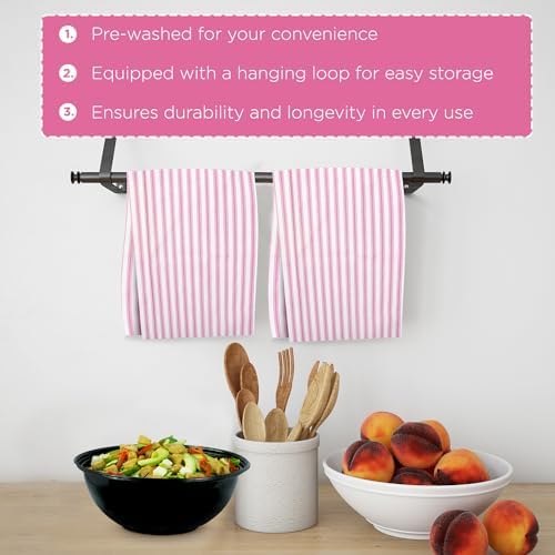 Stripe Kitchen Towels With Hanging Loop - Image 5