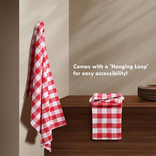 Gingham Check Dish Towels 12 Pack, Absorbent Hand Towels - Image 2