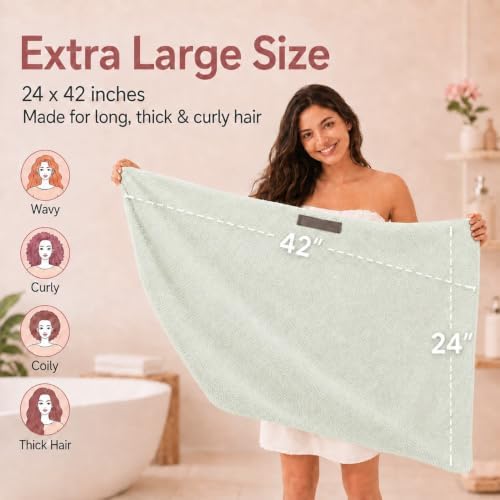 Large Microfiber Hair Wrap Towel - Image 3