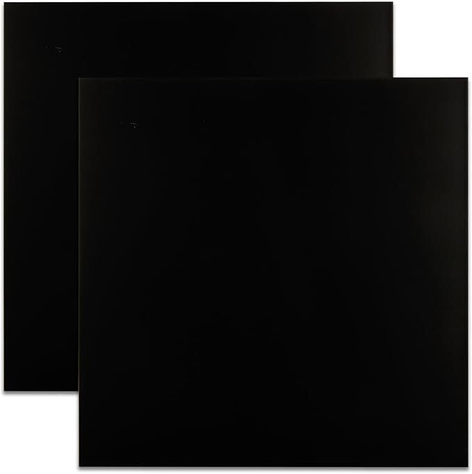 2 Pack 12 x 12 x 1/8 (0.12") Inch 5052 Anodized Aluminum Sheet, 3 mm Thick Black Laser Engraving Blanks, Anodized Aluminum Metal Plate for Crafting Printing