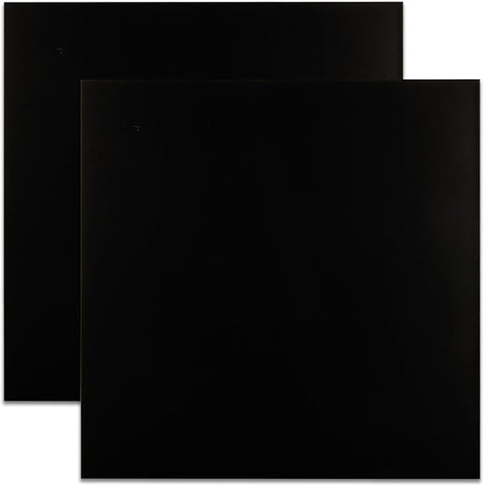 2 Pack 12 x 12 x 1/8 (0.12") Inch 5052 Anodized Aluminum Sheet, 3 mm Thick Black Laser Engraving Blanks, Anodized Aluminum Metal Plate for Crafting Printing