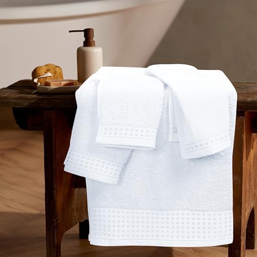 GLAMBURG Ultra Soft 3 Pack Cotton Towel Set, Contains a Bath Towel 28x55 inch - Image 3