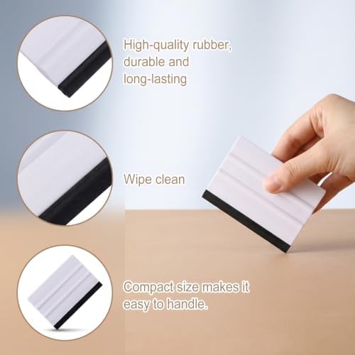 2Pcs Glass Squeegee for Shower, Mini Rubber Blade Small Wiper Set - Image 3