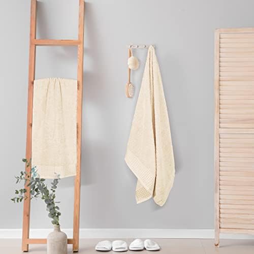 GLAMBURG 100% Cotton 2 Pack Oversized Bath Towel Set 28x55 Inches, Ultra Soft - Image 4