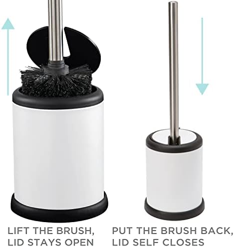Bath Bliss Toilet Brush and Holder | Self Closing Lid | 360 Degree Brush Head | - Image 2