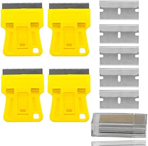 Mini Plastic Razor Blade Scraper High Visibility Bright Yellow Window Scraper by WEKOIL