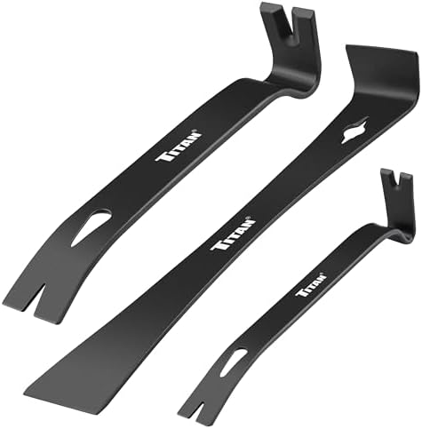 Titan 17121 3-Piece Flat Pry Bar set, 7.5" & 9.5"Utility Claw Bars by Titan