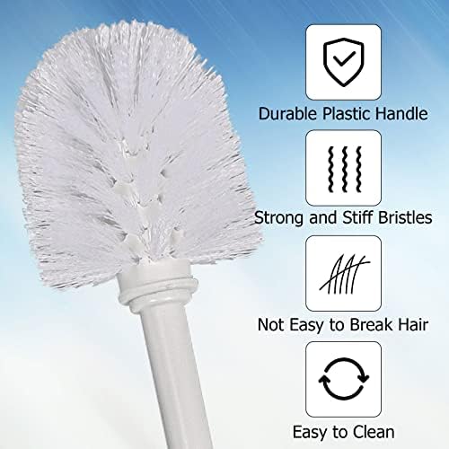 Topsky Toilet Brush & Holder Set, 2 Pack Plastic Round Barrel Loo Brush - Image 4