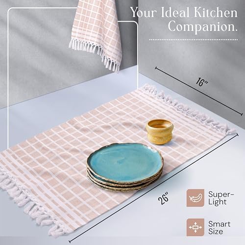 Matrix Dobby Kitchen Towels Set of 4, 100% Cotton, Combo Pack, Absorbent Tea - Image 5