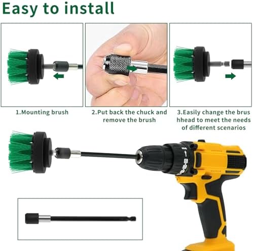 8 Pcs Drill Brush Attachment Set, Power Cleaning Scrub Brush Kit - Image 4