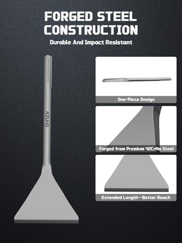 AZUNO SDS Max Chisel, 6x15" Wide Floor Scraper Bit - Image 5