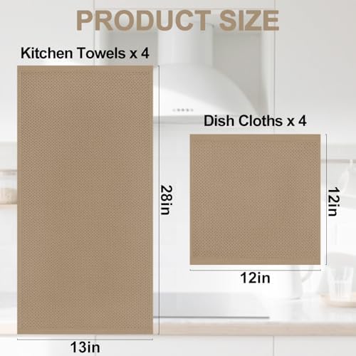 Homaxy 8 Pack 100% Cotton Kitchen Towels and Dishcloths Set - Image 4